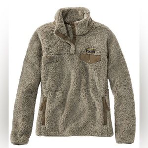 L.L. Bean Women’s Plus Size Olive Green Hi-Pile Fleece 1/4 Snap Pullover 1X